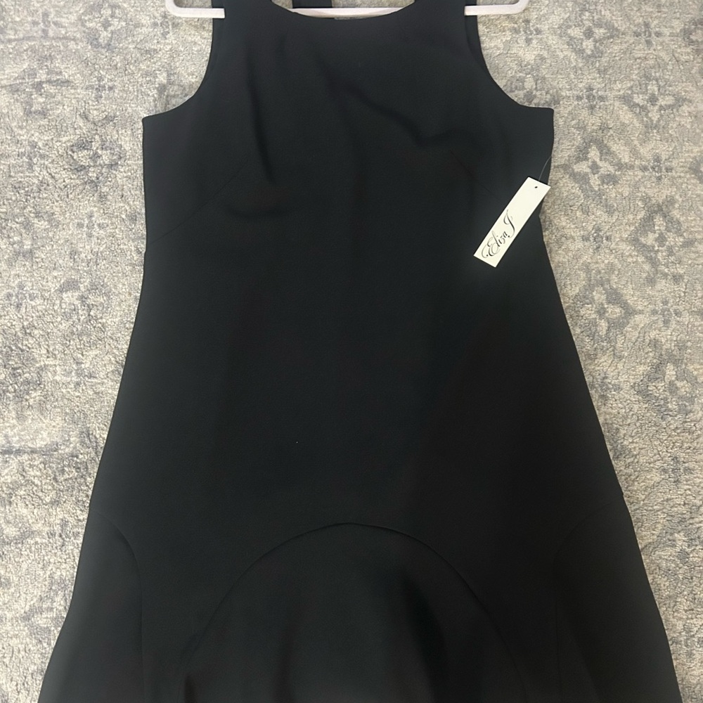 Eliza J Black Sleeveless Halter Mini Dress Womens 12 Night Out Classy Business